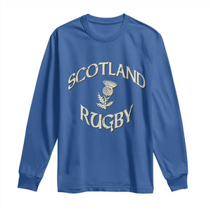 Scotland Rugby Distressed Vintage Traditional Thistle Long Sleeve Shirt Sports Fan Game Day