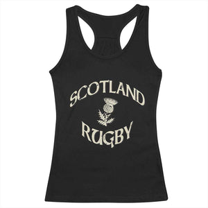 Scotland Rugby Distressed Vintage Traditional Thistle Racerback Tank Top Sports Fan Game Day
