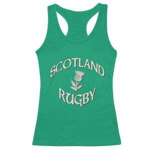 Scotland Rugby Distressed Vintage Traditional Thistle Racerback Tank Top Sports Fan Game Day