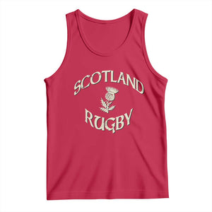 Scotland Rugby Distressed Vintage Traditional Thistle Tank Top Sports Fan Game Day