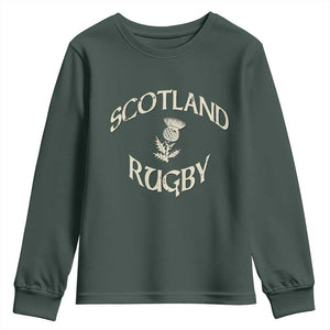 Scotland Rugby Distressed Vintage Traditional Thistle Youth Sweatshirt Sports Fan Game Day
