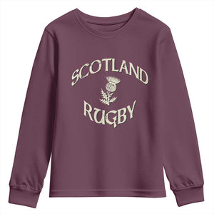 Scotland Rugby Distressed Vintage Traditional Thistle Youth Sweatshirt Sports Fan Game Day