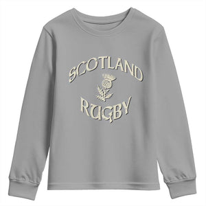 Scotland Rugby Distressed Vintage Traditional Thistle Youth Sweatshirt Sports Fan Game Day