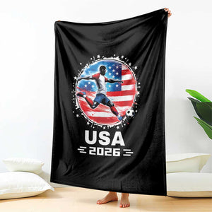 USA Soccer Patriotic Player 2026 Graphic Throw Blanket United States Football Fan Spirit
