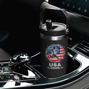 USA Soccer Patriotic Player 2026 Graphic Flip Straw Tumbler United States Football Fan Spirit