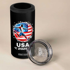 USA Soccer Patriotic Player 2026 Graphic 4 in 1 Can Cooler Tumbler United States Football Fan Spirit
