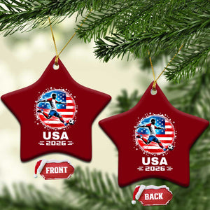 USA Soccer Patriotic Player 2026 Graphic Ceramic Ornament United States Football Fan Spirit