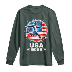 USA Soccer Patriotic Player 2026 Graphic Long Sleeve Shirt United States Football Fan Spirit