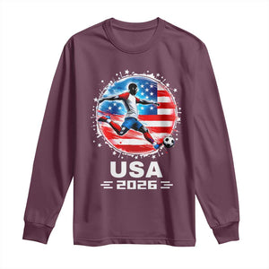 USA Soccer Patriotic Player 2026 Graphic Long Sleeve Shirt United States Football Fan Spirit