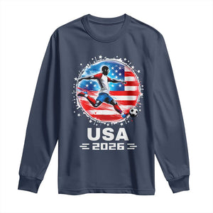 USA Soccer Patriotic Player 2026 Graphic Long Sleeve Shirt United States Football Fan Spirit