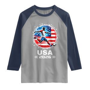 USA Soccer Patriotic Player 2026 Graphic Raglan Shirt United States Football Fan Spirit