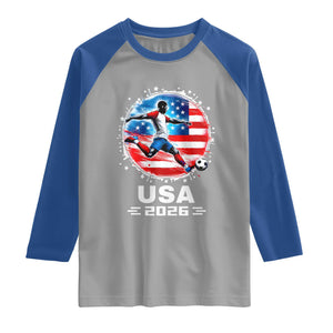 USA Soccer Patriotic Player 2026 Graphic Raglan Shirt United States Football Fan Spirit