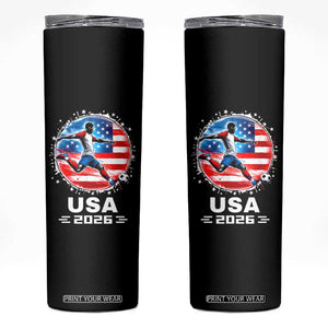 USA Soccer Patriotic Player 2026 Graphic Skinny Tumbler United States Football Fan Spirit