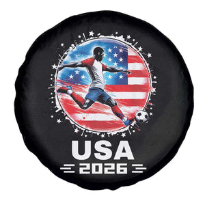 USA Soccer Patriotic Player 2026 Graphic Spare Tire Cover United States Football Fan Spirit