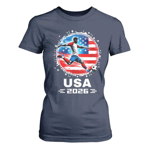 USA Soccer Patriotic Player 2026 Graphic T Shirt For Women United States Football Fan Spirit