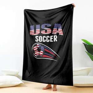 Patriotic USA Soccer Stars and Stripes Graphic Throw Blanket American Football Fan Game Day Spirit