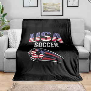 Patriotic USA Soccer Stars and Stripes Graphic Throw Blanket American Football Fan Game Day Spirit