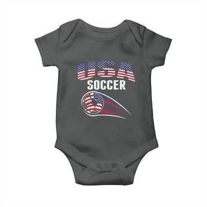 Patriotic USA Soccer Stars and Stripes Graphic Baby Onesie American Football Fan Game Day Spirit