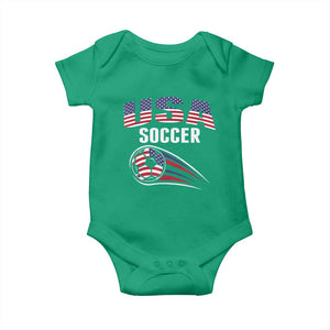 Patriotic USA Soccer Stars and Stripes Graphic Baby Onesie American Football Fan Game Day Spirit