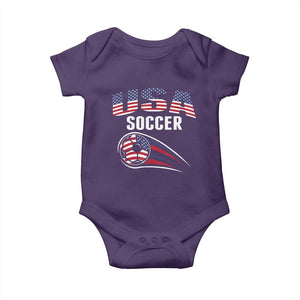 Patriotic USA Soccer Stars and Stripes Graphic Baby Onesie American Football Fan Game Day Spirit