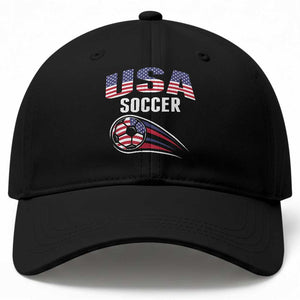 Patriotic USA Soccer Stars and Stripes Graphic Baseball Cap American Football Fan Game Day Spirit