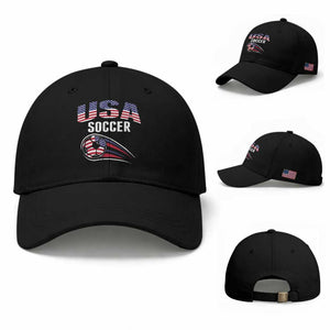 Patriotic USA Soccer Stars and Stripes Graphic Baseball Cap American Football Fan Game Day Spirit