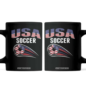 Patriotic USA Soccer Stars and Stripes Graphic Coffee Mug American Football Fan Game Day Spirit