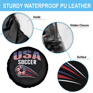Patriotic USA Soccer Stars and Stripes Graphic Spare Tire Cover American Football Fan Game Day Spirit