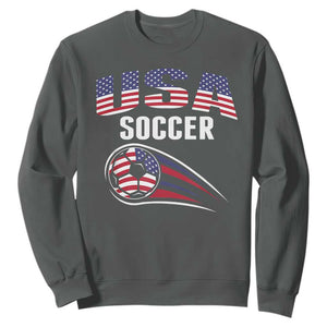 Patriotic USA Soccer Stars and Stripes Graphic Sweatshirt American Football Fan Game Day Spirit