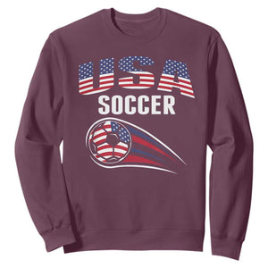 Patriotic USA Soccer Stars and Stripes Graphic Sweatshirt American Football Fan Game Day Spirit