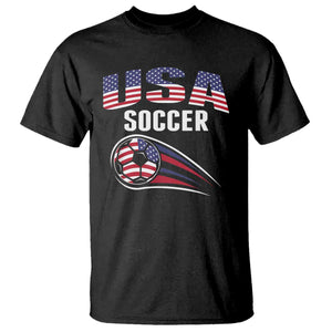 Patriotic USA Soccer Stars and Stripes Graphic T Shirt American Football Fan Game Day Spirit