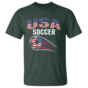 Patriotic USA Soccer Stars and Stripes Graphic T Shirt American Football Fan Game Day Spirit