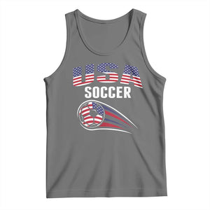 Patriotic USA Soccer Stars and Stripes Graphic Tank Top American Football Fan Game Day Spirit