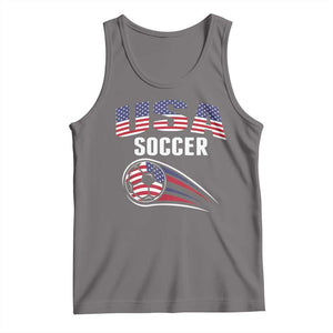 Patriotic USA Soccer Stars and Stripes Graphic Tank Top American Football Fan Game Day Spirit