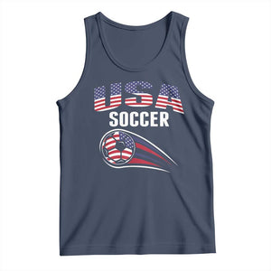 Patriotic USA Soccer Stars and Stripes Graphic Tank Top American Football Fan Game Day Spirit