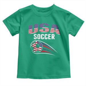 Patriotic USA Soccer Stars and Stripes Graphic Toddler T Shirt American Football Fan Game Day Spirit