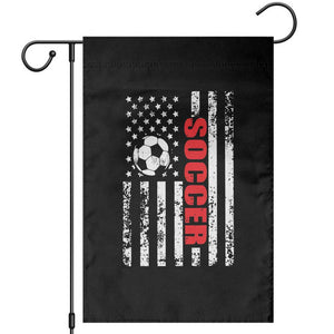 Distressed USA Flag Soccer Player Garden Flag Patriotic American Football Lover
