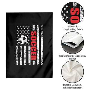Distressed USA Flag Soccer Player Garden Flag Patriotic American Football Lover