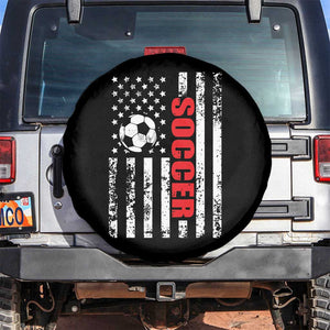 Distressed USA Flag Soccer Player Spare Tire Cover Patriotic American Football Lover