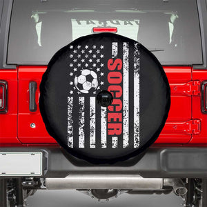 Distressed USA Flag Soccer Player Spare Tire Cover Patriotic American Football Lover