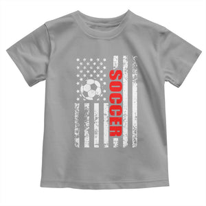 Distressed USA Flag Soccer Player Toddler T Shirt Patriotic American Football Lover