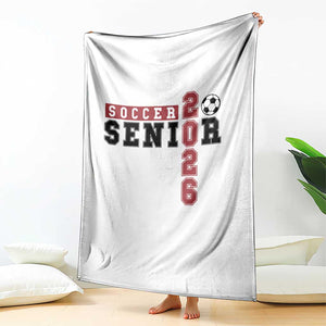 Soccer Senior Class of 2026 Typography Graphic Throw Blanket High School Varsity Athlete Graduation Gift
