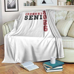 Soccer Senior Class of 2026 Typography Graphic Throw Blanket High School Varsity Athlete Graduation Gift