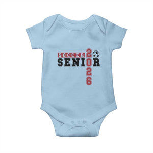 Soccer Senior Class of 2026 Typography Graphic Baby Onesie High School Varsity Athlete Graduation Gift
