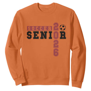 Soccer Senior Class of 2026 Typography Graphic Sweatshirt High School Varsity Athlete Graduation Gift
