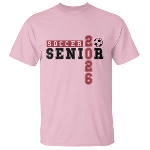 Soccer Senior Class of 2026 Typography Graphic T Shirt High School Varsity Athlete Graduation Gift