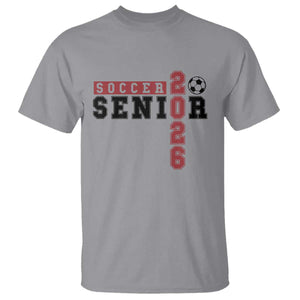 Soccer Senior Class of 2026 Typography Graphic T Shirt High School Varsity Athlete Graduation Gift
