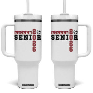Soccer Senior Class of 2026 Typography Graphic Tumbler With Handle High School Varsity Athlete Graduation Gift