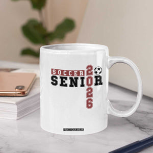 Soccer Senior Class of 2026 Typography Graphic Coffee Mug High School Varsity Athlete Graduation Gift