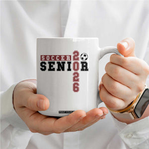 Soccer Senior Class of 2026 Typography Graphic Coffee Mug High School Varsity Athlete Graduation Gift